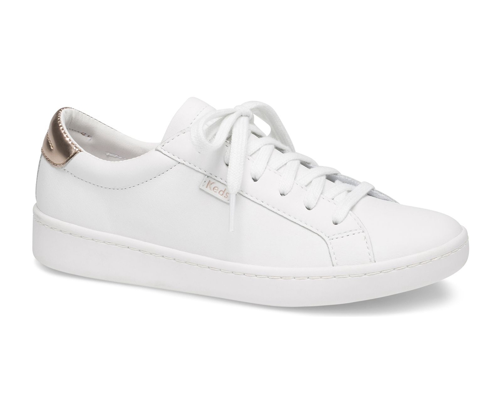 Tenis de cuero blanco hot sale